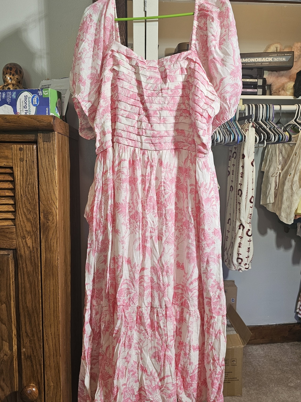 LC Lauren Conrad Pink Floral Puff-Sleeve Maxi Dress